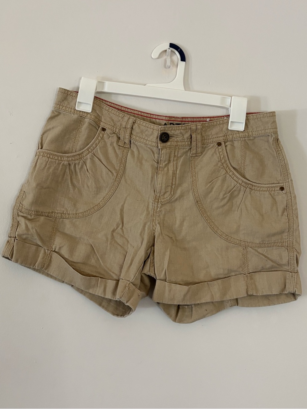 Apt. 9 Tan Cotton Cargo Shorts with Rolled Hem